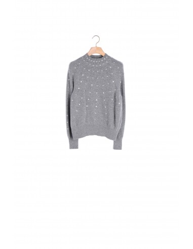 Pull en maille orné de studs pas cher chine